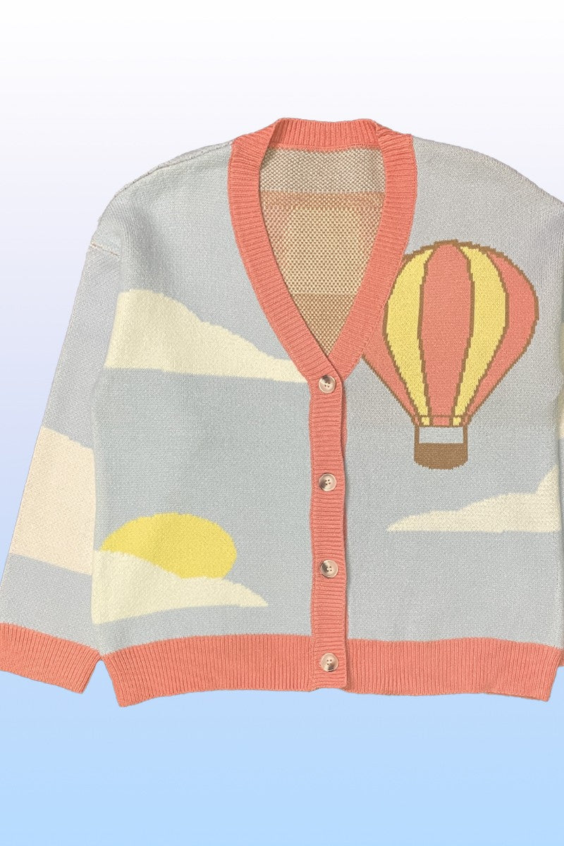 Hot air balloon knit cardigan Miss Sparkling