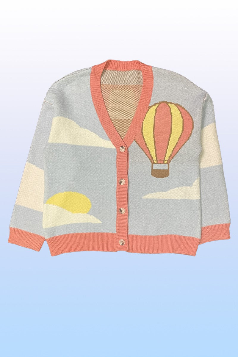 Hot air balloon knit cardigan Miss Sparkling