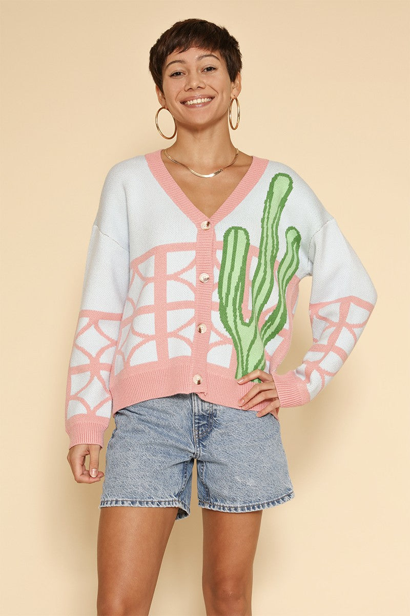 Cactus resort knit cardigan Miss Sparkling