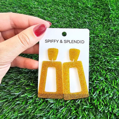 Avery Earrings - Yellow Gold Glitter.