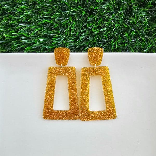 Avery Earrings - Yellow Gold Glitter.