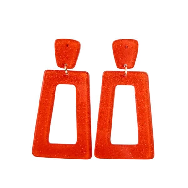 Avery Earrings - Orange Glitter.