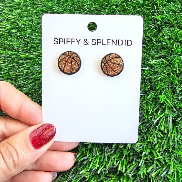 Glitter Basketball Studs.