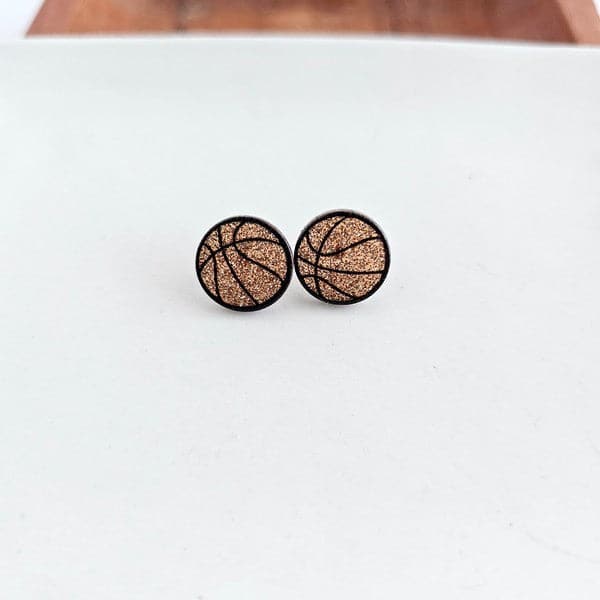 Glitter Basketball Studs.