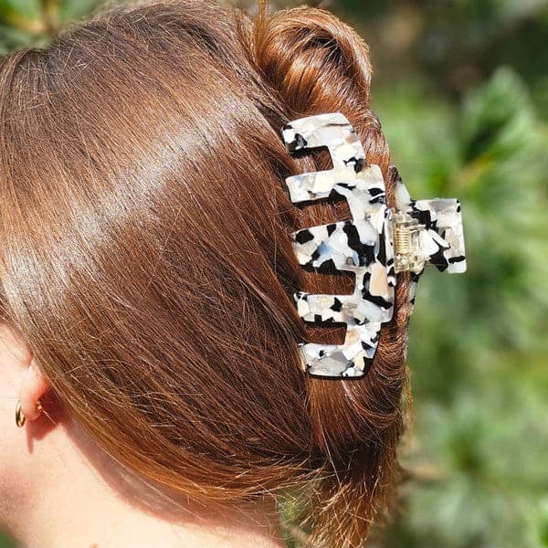 Catherine Hair Claw - Ivory & Slate.