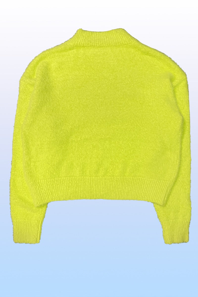 Cropped fuzzy bow sweater Miss Sparkling