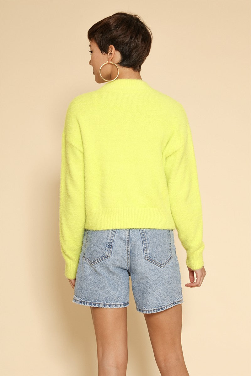 Cropped fuzzy bow sweater Miss Sparkling