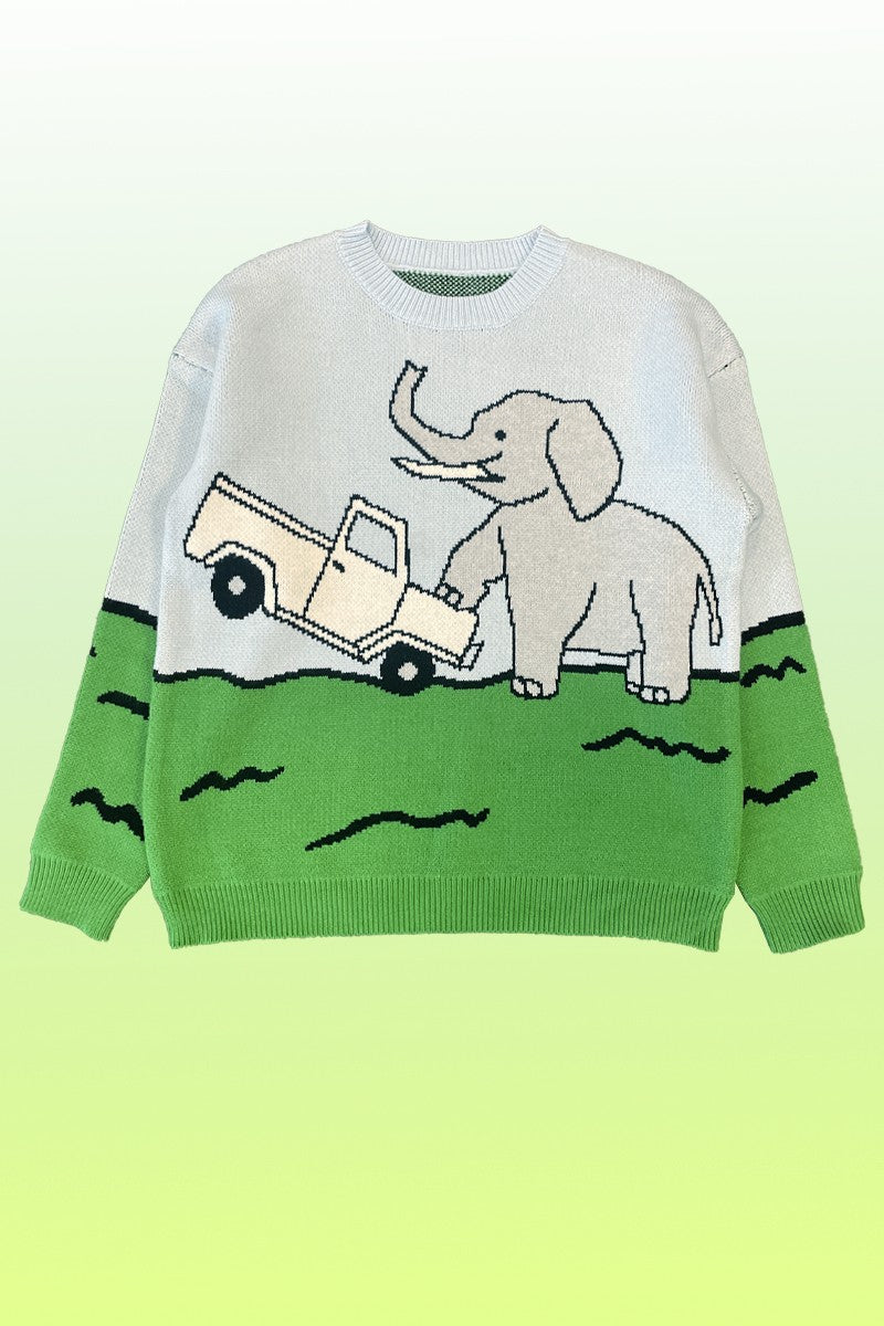 Elephant safari knit sweater Miss Sparkling