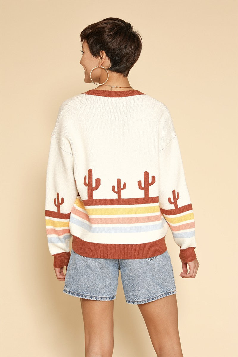 Desert retro stripe cardigan Miss Sparkling