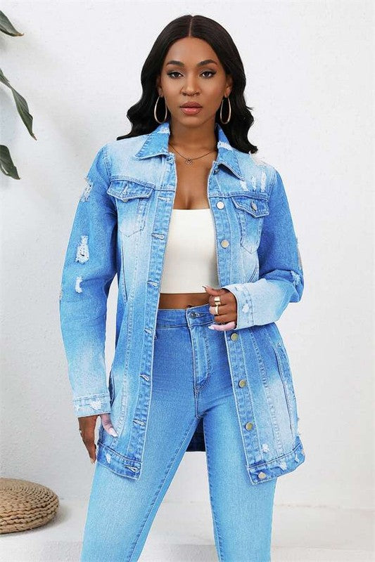 Stylish women's denim jacket - sizes S-2XL