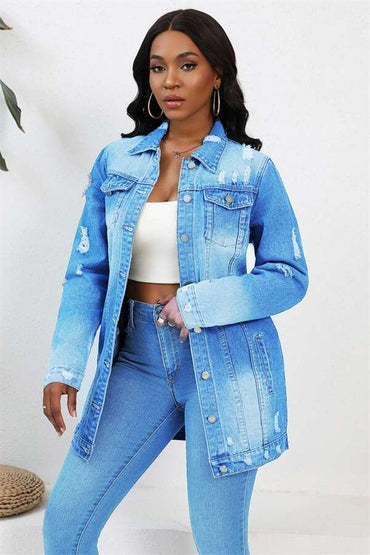 Stylish women's denim jacket - sizes S-2XL