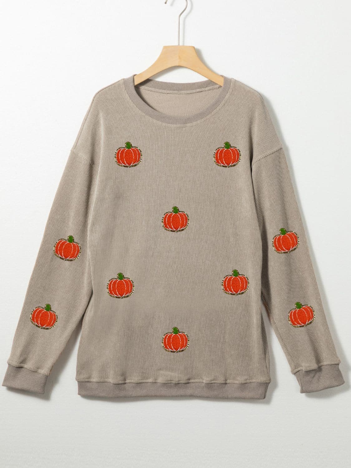 Pumpkin Round Neck Long Sleeve SweatshirtFeatures: Sequin
Sheer: Opaque
Stretch: No stretch
Material composition: 100% polyester
Care instructions: Machine wash cold. Tumble dry low.
Imported


Size
US
BustLove Salve Pumpkin Round Neck Long Sleeve SweatshirtSweatshirts & Hoodies