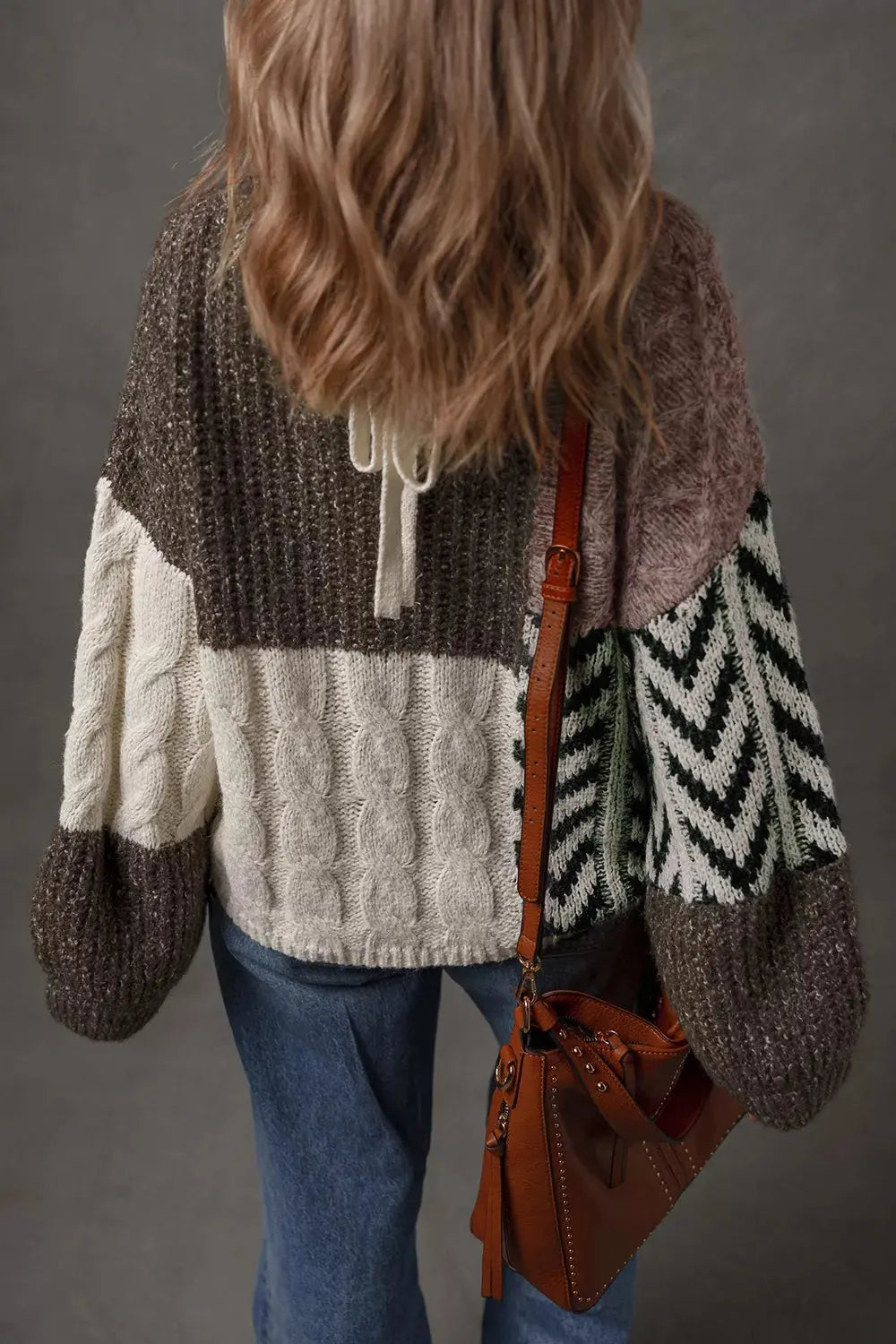 Color Block Cable Knit Sweater Simply Love