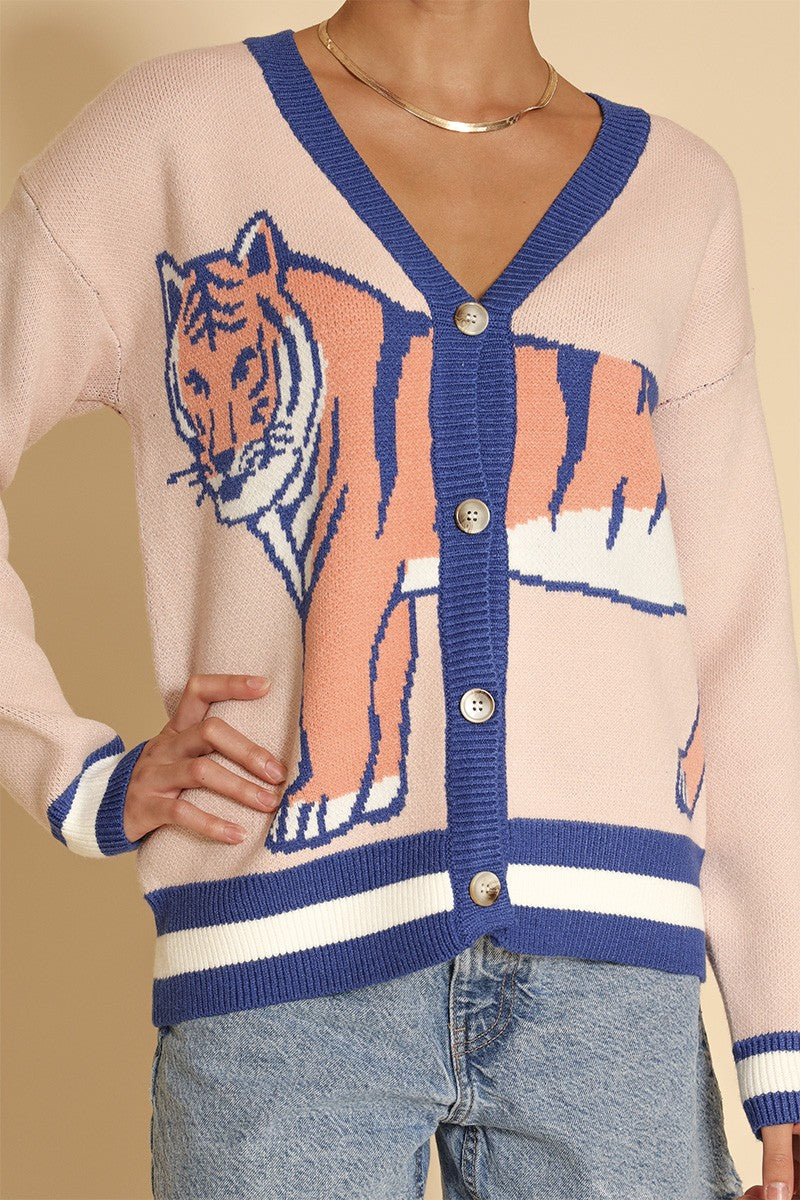 Tiger knit cardigan Miss Sparkling