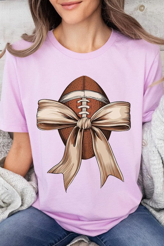 Football bow graphic unisex tee shirt