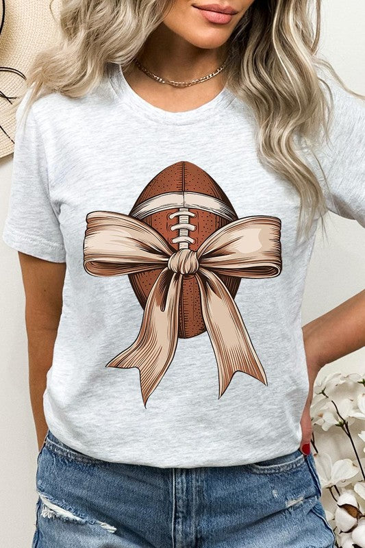 Football bow graphic unisex tee shirt