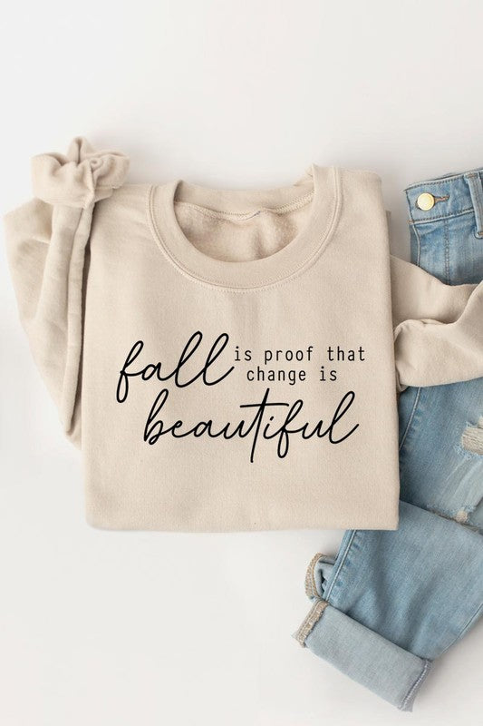 Cozy fall vibes graphic fleece sweatshirt