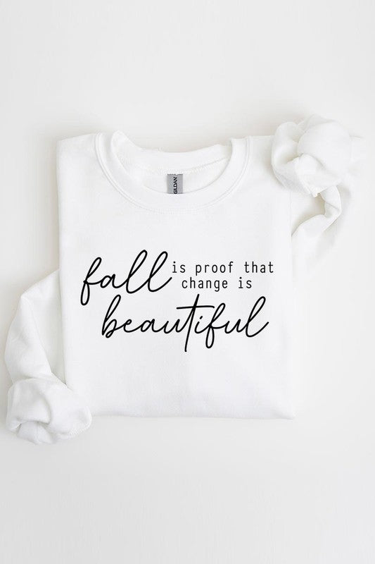 Cozy fall vibes graphic fleece sweatshirt