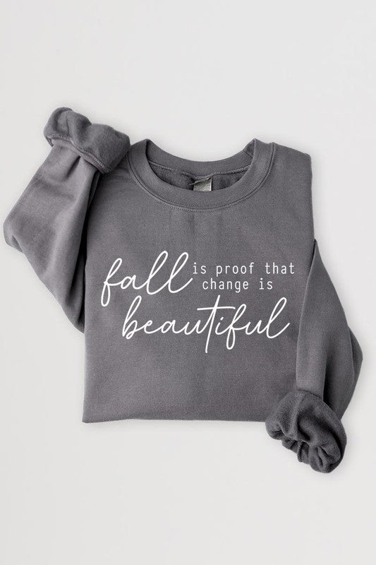 Cozy fall vibes graphic fleece sweatshirt