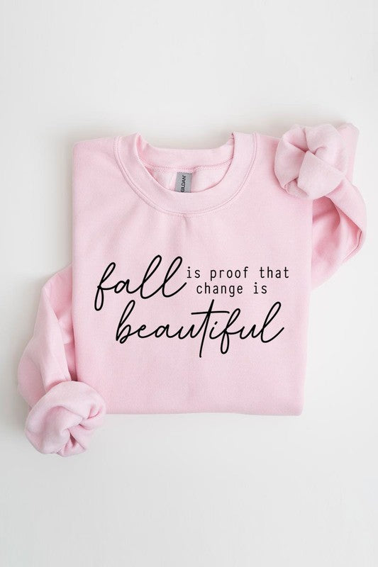 Cozy fall vibes graphic fleece sweatshirt