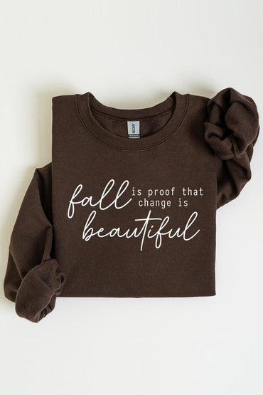 Cozy fall vibes graphic fleece sweatshirt