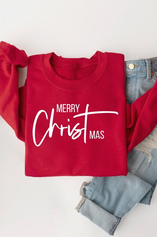 Merry Christmas fleece sweatshirts