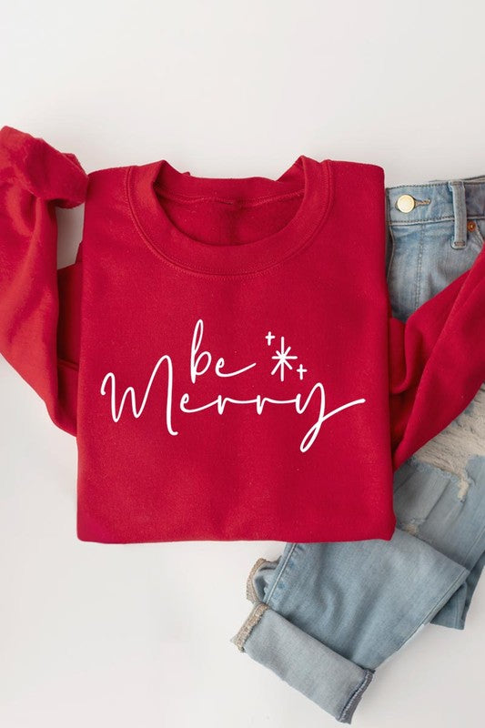 Be merry fleece sweatshirt