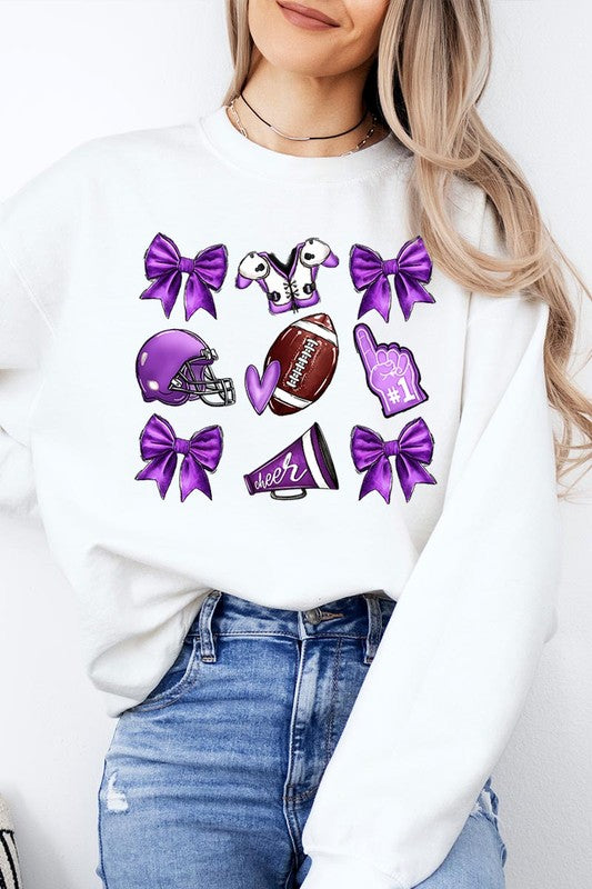 Purple coquette football sweatshirt