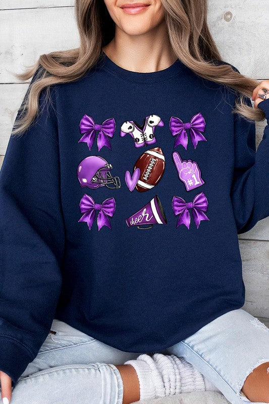 Chic purple football graphic sweatshirt for stylish fans