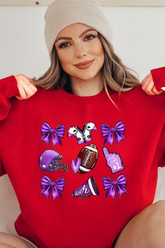 Chic purple football graphic sweatshirt for stylish fans