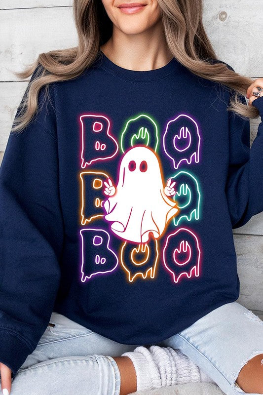 Boo neon ghost sweatshirt for Halloween