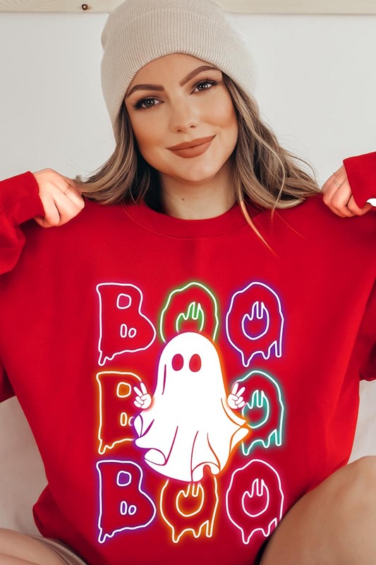 Boo neon ghost sweatshirt for Halloween