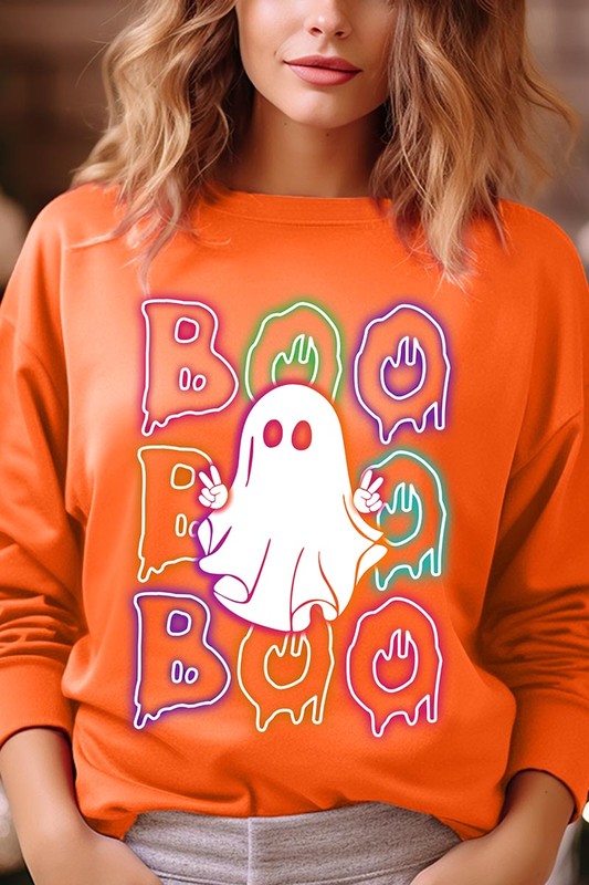 Boo neon ghost sweatshirt for Halloween