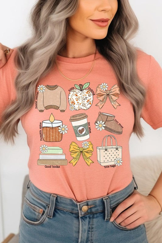 Chic Fall Doodle Graphic Tee