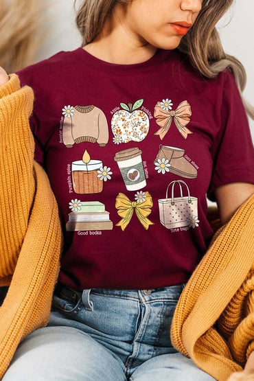 Chic Fall Doodle Graphic Tee