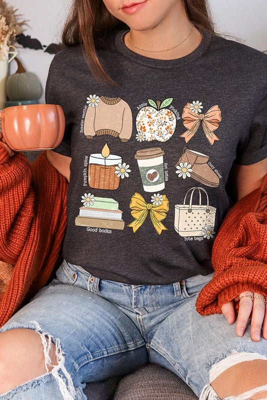 Chic Fall Doodle Graphic Tee