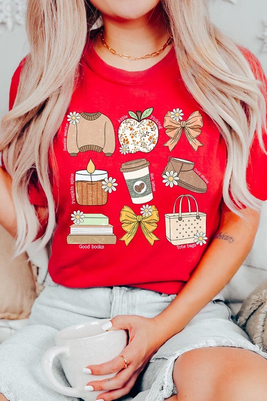 Chic Fall Doodle Graphic Tee