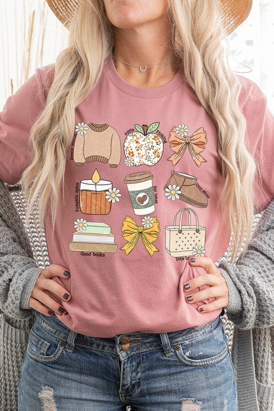 Chic Fall Doodle Graphic Tee