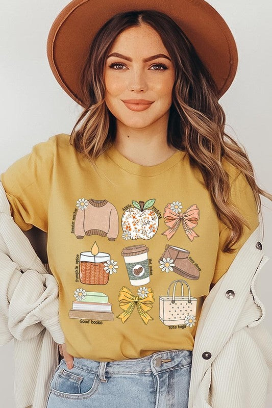 Chic Fall Doodle Graphic Tee