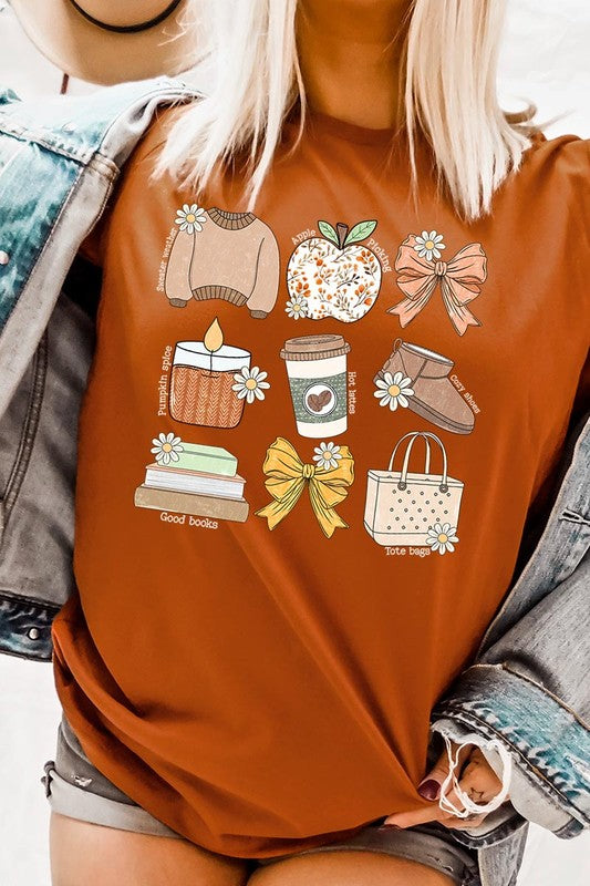 Chic Fall Doodle Graphic Tee