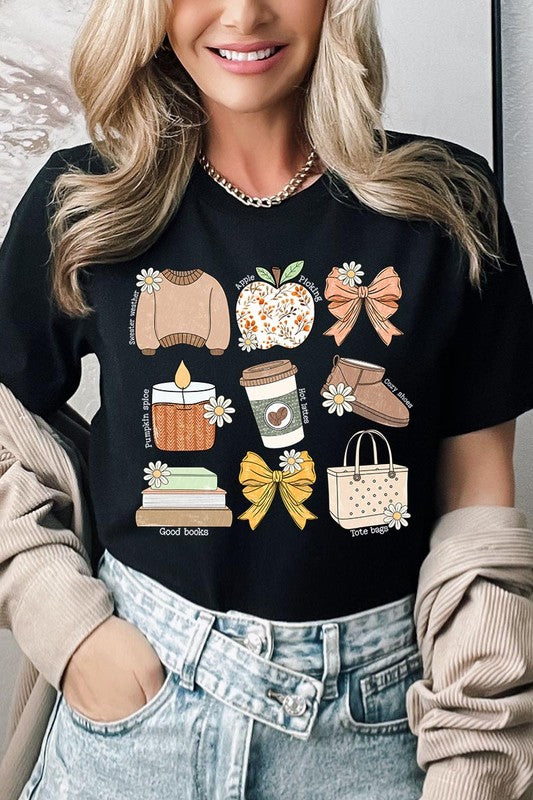 Chic Fall Doodle Graphic Tee