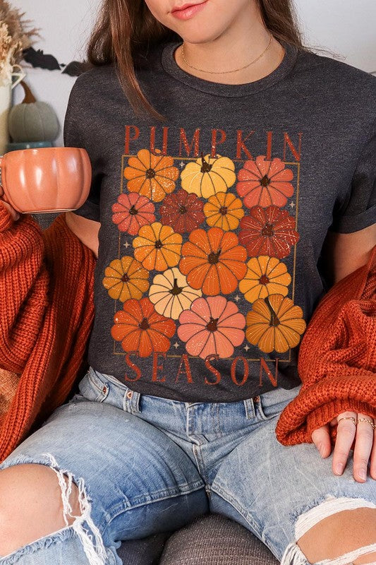 Autumn Vibes Boho Pumpkin Graphic Tee