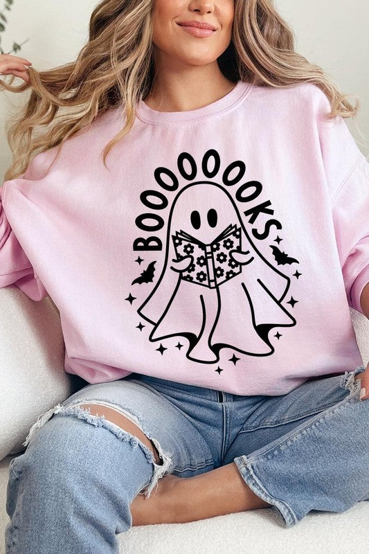 Charming ghostly sweatshirt for book enthusiasts