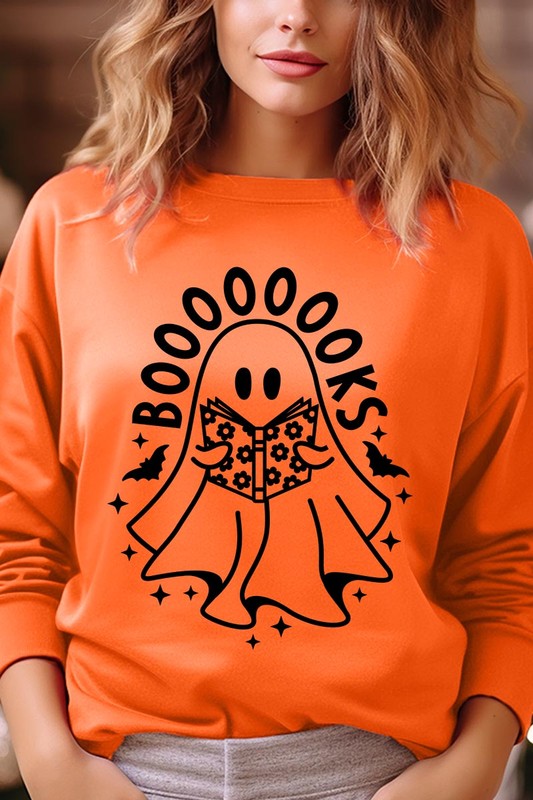 Charming ghostly sweatshirt for book enthusiasts