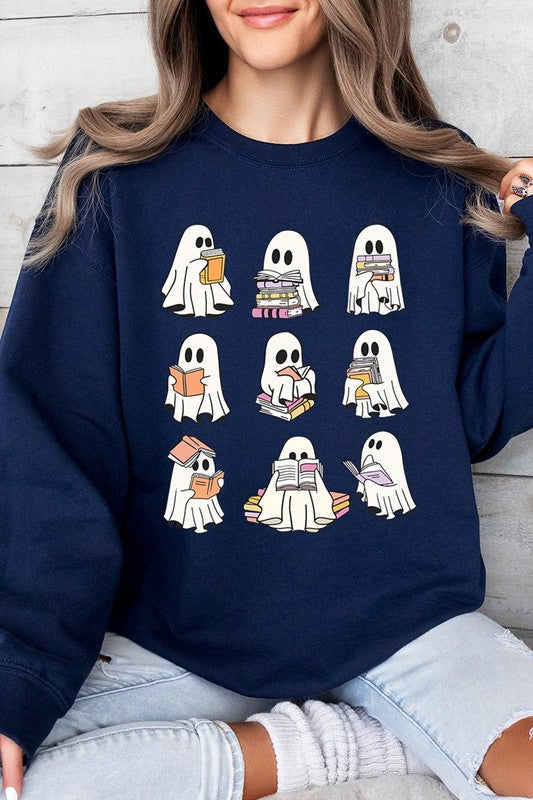 Funny Ghost Book Nerd Sweatshirt