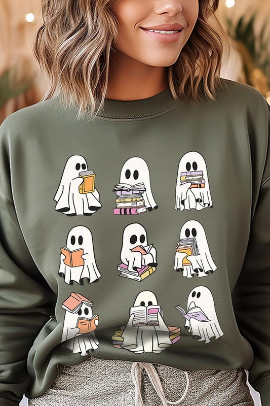 Funny Ghost Book Nerd Sweatshirt