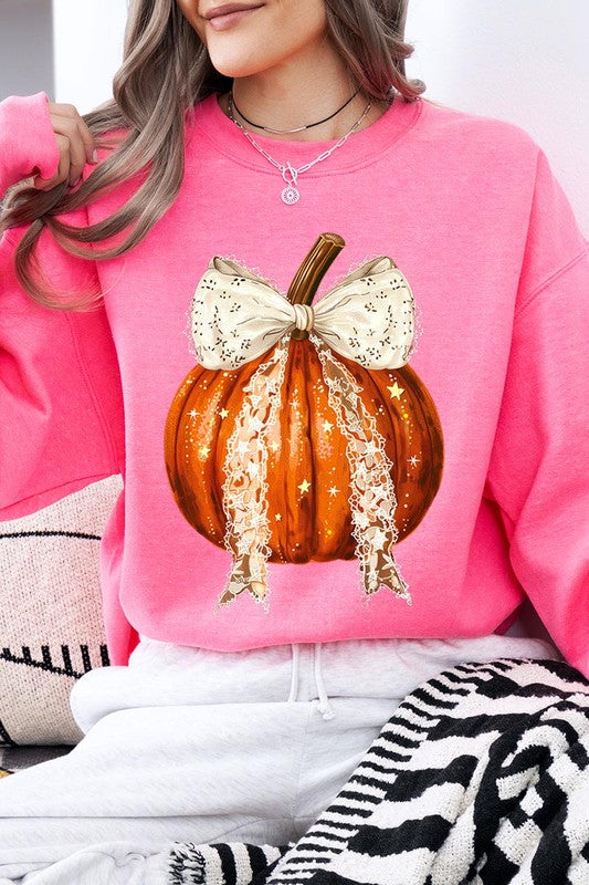 Chic pumpkin fleece sweatshirt