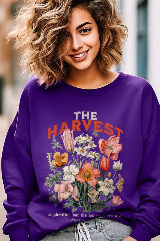 Harvest spirit graphic fleece sweatshirts for all occasions