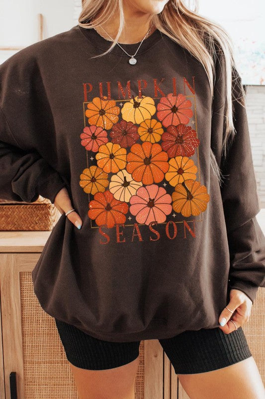 Pumpkin season fleece sweatshirt