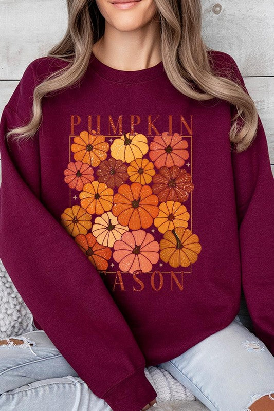 Pumpkin season fleece sweatshirt